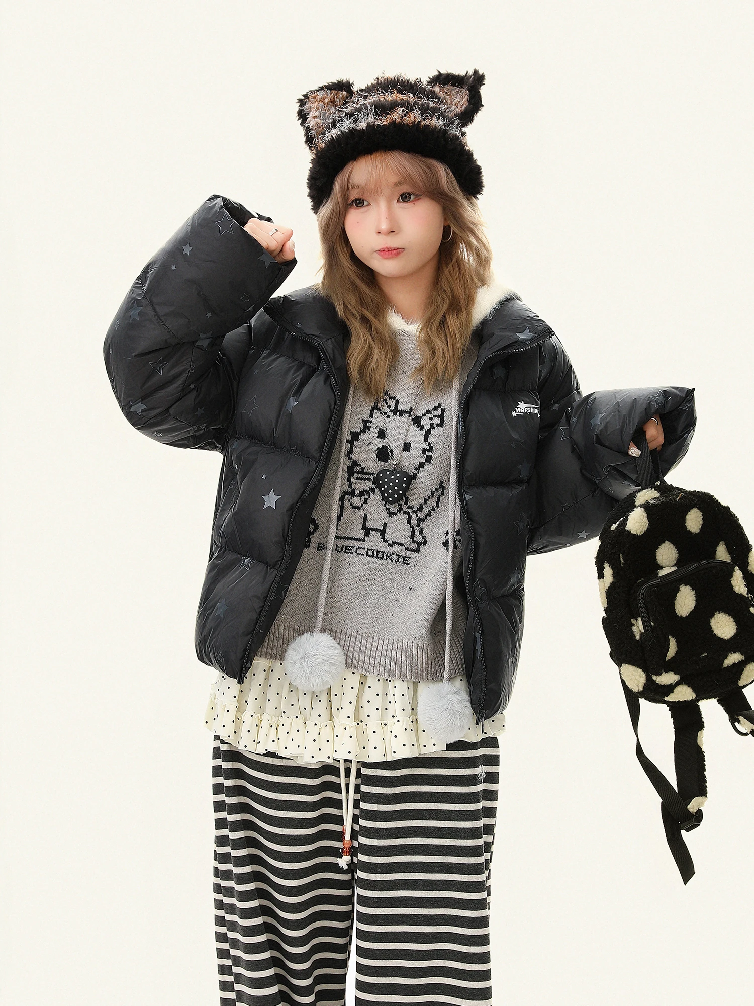 Warm Cotton Jaet Women's Loose Bread Sle Stand Collar Winter Coat American Retro Star Print Sweet College Sle Polyester...
Warm Cotton Jaet Women's Loose Bread Sle Stand Collar Winter Coat American Retro Star Print Sweet College Sle Polyester...