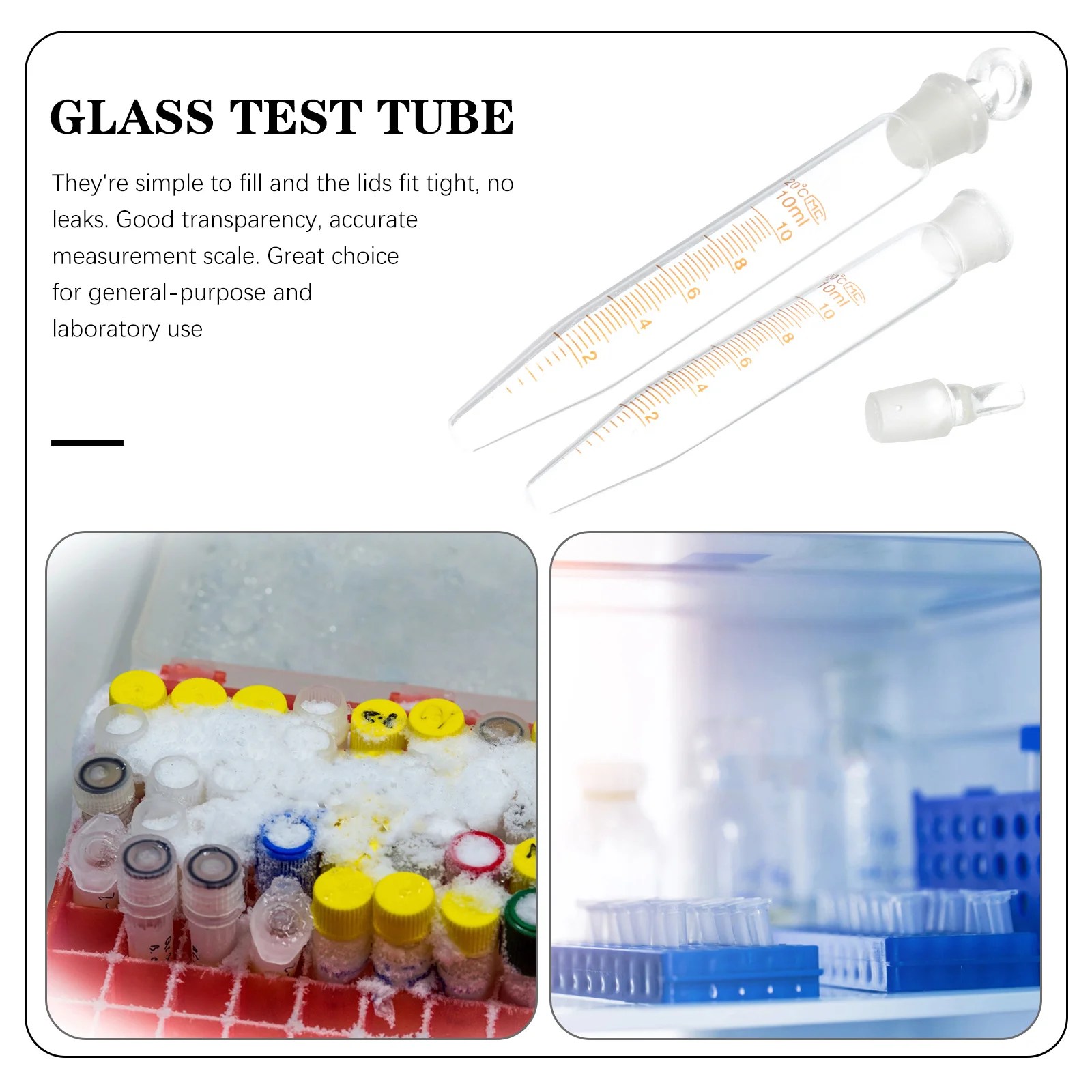 2Pcs 10ml Tubes Smooth Transparent Glass Leakproof Lid Experimental Liquid Sample Tube Test Tube
2Pcs 10ml Tubes Smooth Transparent Glass Leakproof Lid Experimental Liquid Sample Tube Test Tube