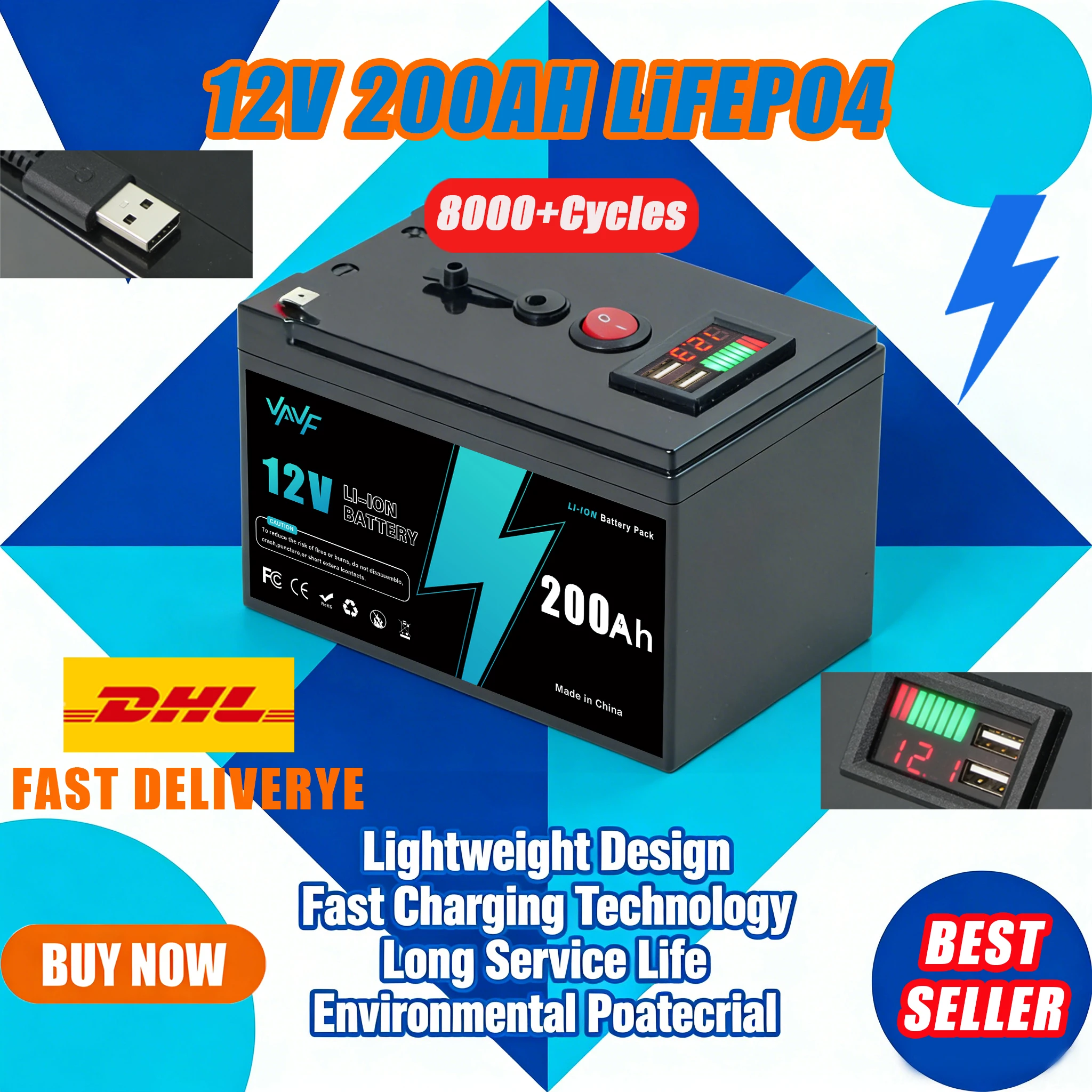 12V Rechargeable Battery️200AH Solar Battery with BMS-Optimized for Home Solar SystemsOff-Grid Living, RV&Boat Electric
12V Rechargeable Battery️200AH Solar Battery with BMS-Optimized for Home Solar SystemsOff-Grid Living, RV&Boat Electric