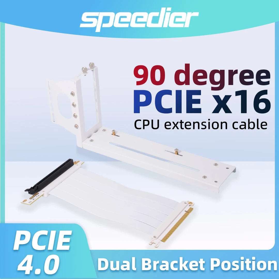 PCIE 4.0 X16 90 Degree Vertical Bend Riser Cable Adapter Graphics Card GPU Extension Bracket Holder Mount 2 Gears Adjustmen 15cm
PCIE 4.0 X16 90 Degree Vertical Bend Riser Cable Adapter Graphics Card GPU Extension Bracket Holder Mount 2 Gears Adjustmen 15cm