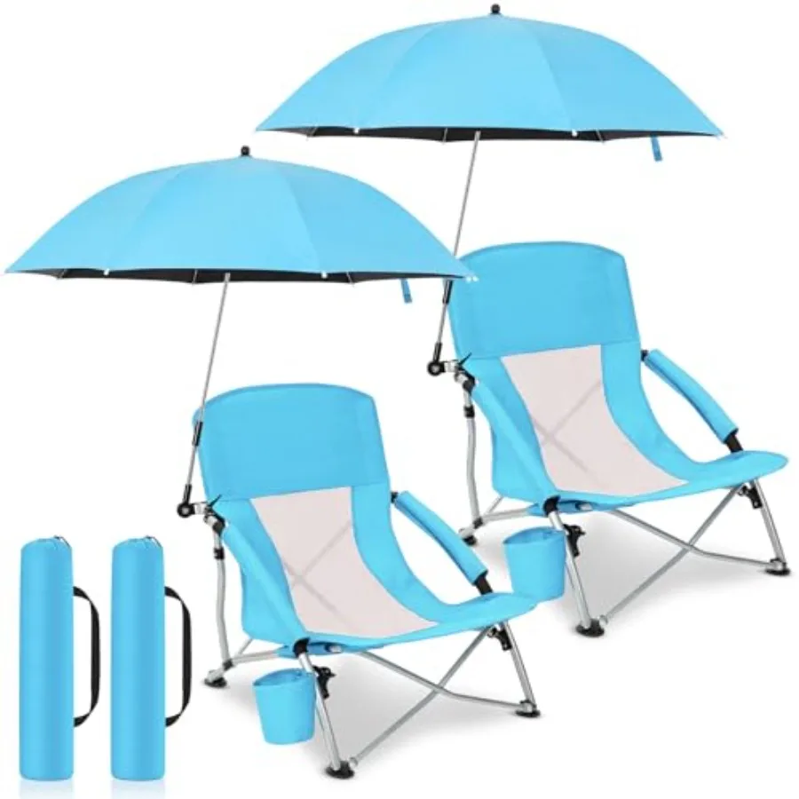 Beach chair with umbrella for adult use, aluminum frame in navy blue, ultra-lightweight and foldable with carry bag for camping
Beach chair with umbrella for adult use, aluminum frame in navy blue, ultra-lightweight and foldable with carry bag for camping