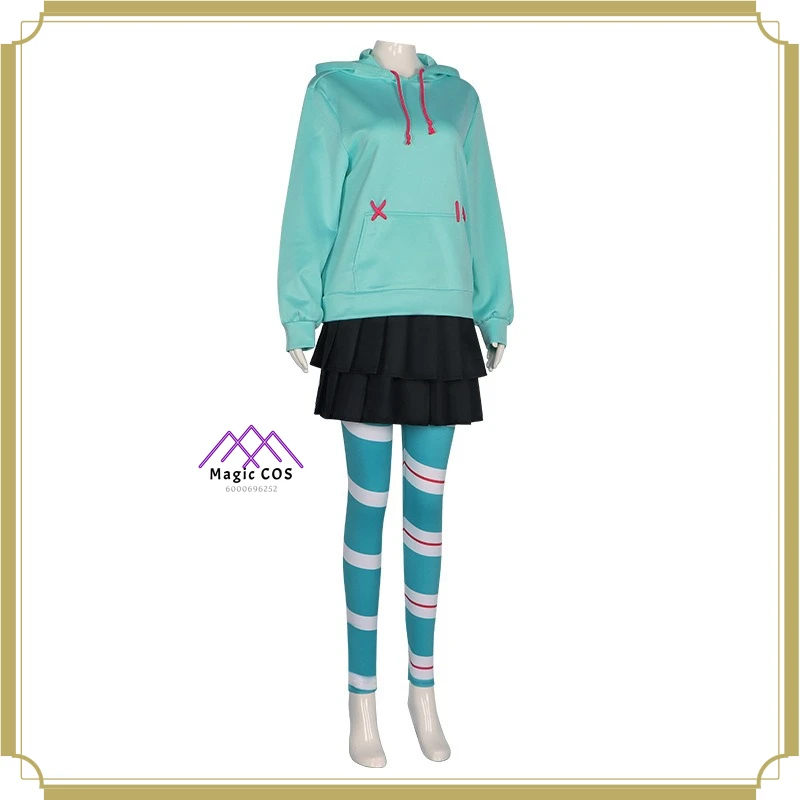 High Quality Classic Cosplay Costume -Anime Adult's Vanellope 3-Piece Green Uniform Full Set Anime Outfit Stage Performance Suit
High Quality Classic Cosplay Costume -Anime Adult's Vanellope 3-Piece Green Uniform Full Set Anime Outfit Stage Performance Suit