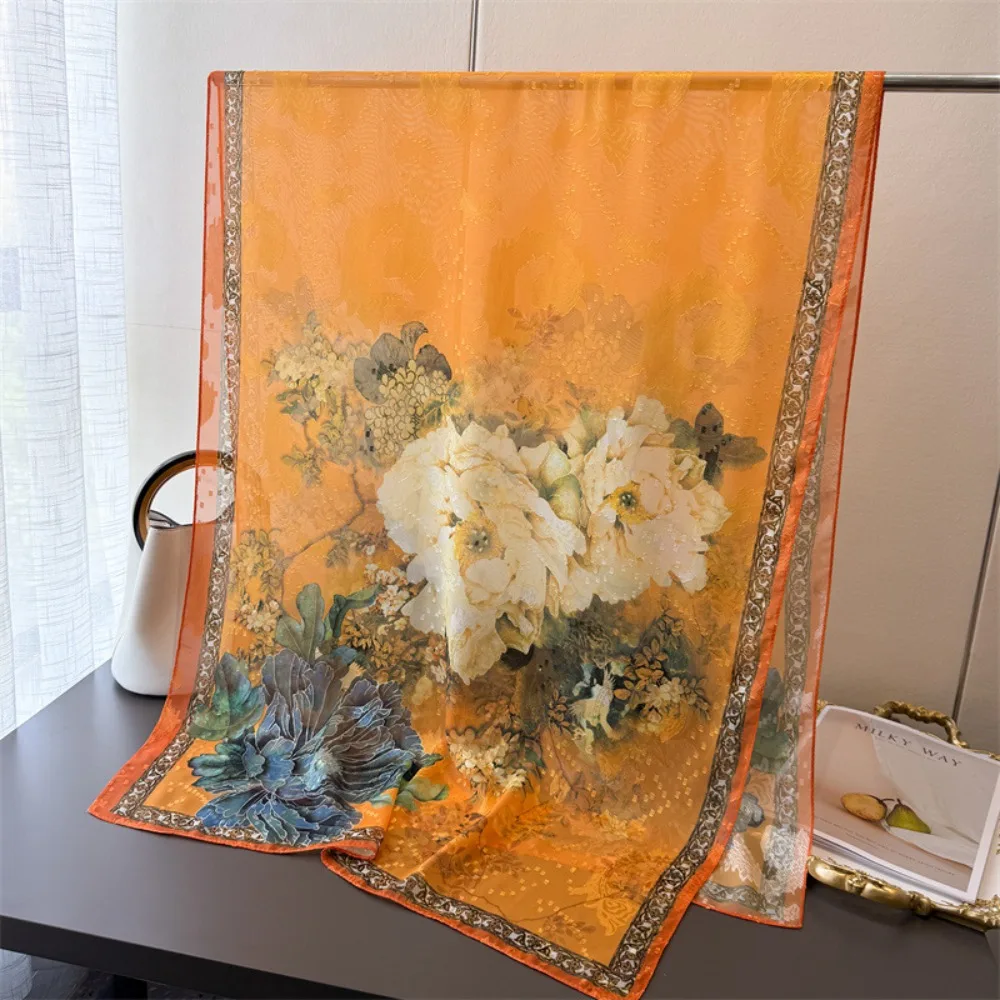 Fashion 180*70cm Women Silk Scarf Soft Peony Flower Women Head Scarf Breathable Luxury Silk Scarves Summer
Fashion 180*70cm Women Silk Scarf Soft Peony Flower Women Head Scarf Breathable Luxury Silk Scarves Summer