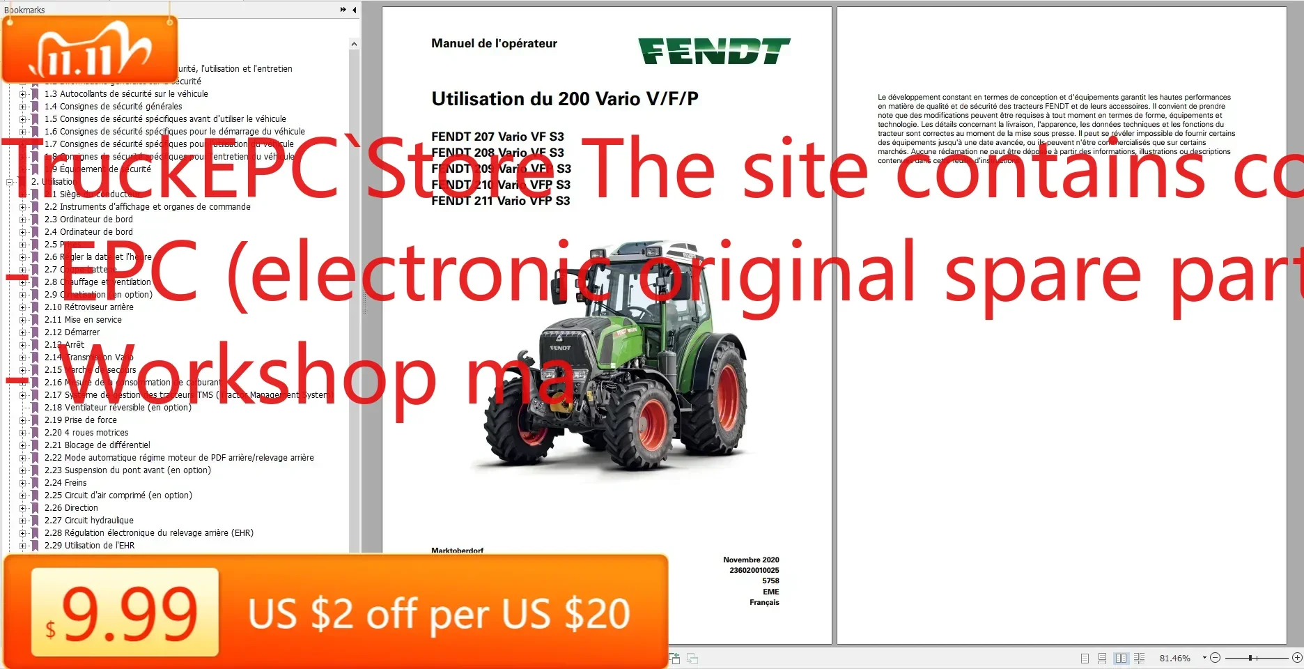 ТРАКТОР TruckEPC FENDT, 22,3 ГБ, обновленный в формате PDF, диаграммы 2022, руководство по эксплуатации и руководство по мастерской, французский DVD
ТРАКТОР TruckEPC FENDT, 22,3 ГБ, обновленный в формате PDF, диаграммы 2022, руководство по эксплуатации и руководство по мастерской, французский DVD