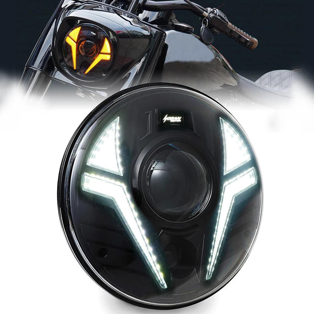 7inch Motorcycle Headlight Laser Light with White/Amber DRL for Street Glide,Softail Heritage,Road King,Electra Glide
7inch Motorcycle Headlight Laser Light with White/Amber DRL for Street Glide,Softail Heritage,Road King,Electra Glide