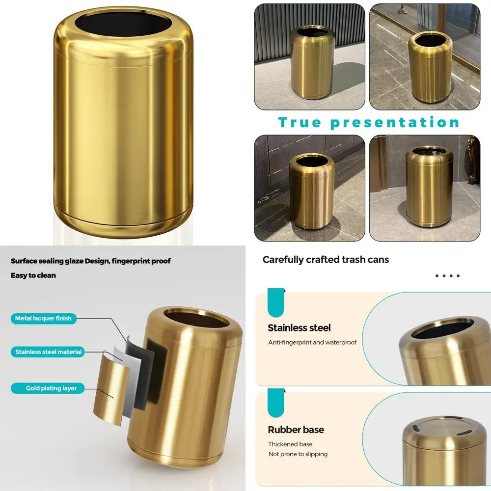 Antique Brass Bathroom Trash Can - 2.1 Gallon Capacity Garbage Can for Home, Office, and Hotel Use
Antique Brass Bathroom Trash Can - 2.1 Gallon Capacity Garbage Can for Home, Office, and Hotel Use