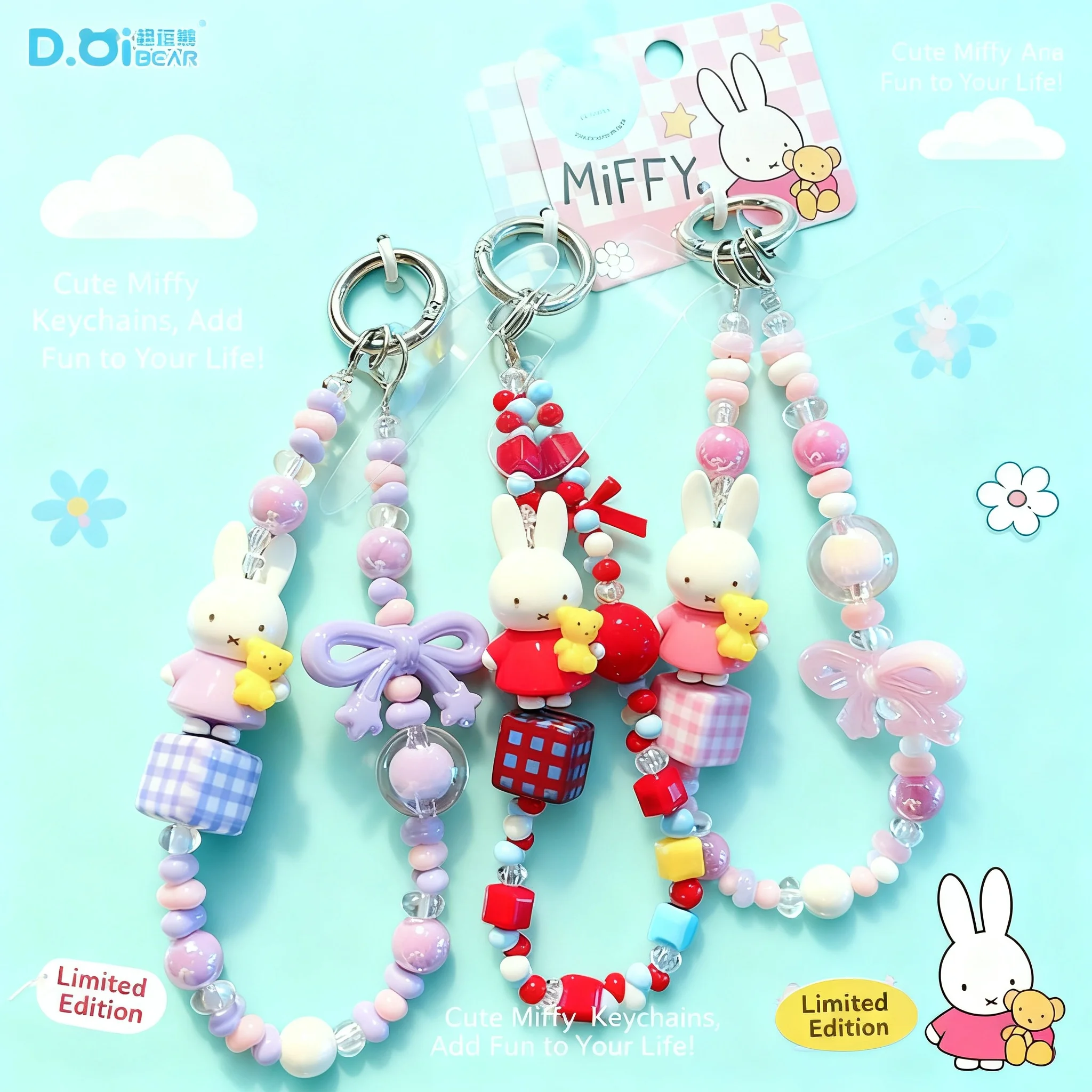 Miffy Rabbit Beaded Keychain Cute Phone Charm Bag Pendant New Original Cartoon Decoration
Miffy Rabbit Beaded Keychain Cute Phone Charm Bag Pendant New Original Cartoon Decoration