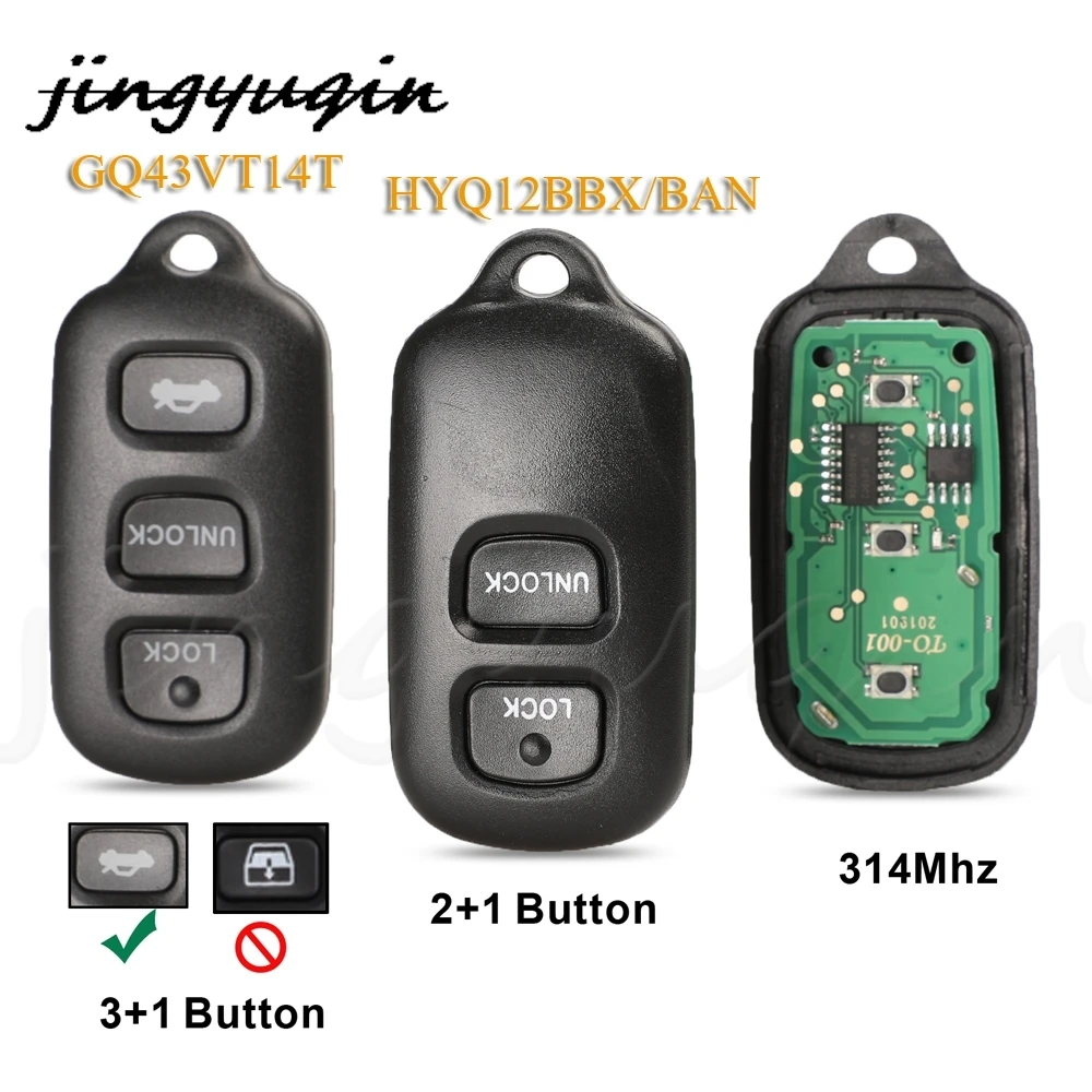 Автомобильный брелок jingyuqin 2/3 + 1 кнопка для Toyota HYQ12BBX Highlander GQ43VT14T Camry Solara Corolla Sienna 2002-2007 314 МГц
Автомобильный брелок jingyuqin 2/3 + 1 кнопка для Toyota HYQ12BBX Highlander GQ43VT14T Camry Solara Corolla Sienna 2002-2007 314 МГц