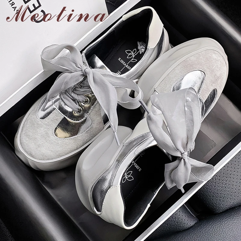 Meotina Women Genuine Leather Sneakers Round Toe Flats Lace-up Platform Ladies Fashion Casual Shoes Spring Autumn Black Gray
Meotina Women Genuine Leather Sneakers Round Toe Flats Lace-up Platform Ladies Fashion Casual Shoes Spring Autumn Black Gray