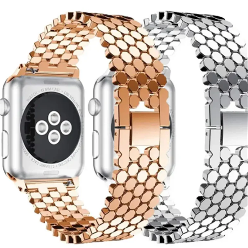 Suitable for Apple Fish Scale Metal Watch Strap Apple Watch87SE65432 Stainless Steel Honeycomb Watch Chain
Suitable for Apple Fish Scale Metal Watch Strap Apple Watch87SE65432 Stainless Steel Honeycomb Watch Chain