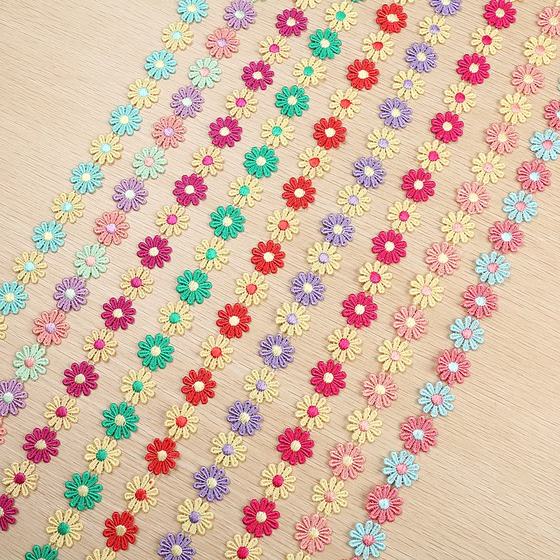 40Yards Colorful Daisy Flower Lace Trim For Knitting Wedding Embroidered Ribbon DIY Handmade Patchwork Sewing Supplies Crafts
40Yards Colorful Daisy Flower Lace Trim For Knitting Wedding Embroidered Ribbon DIY Handmade Patchwork Sewing Supplies Crafts