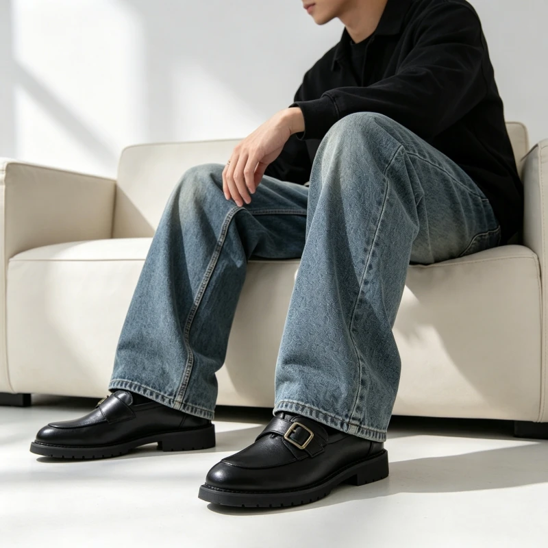 New Men Loafers Black-brown Color European Casual Thick-soled Comfortable Fashionable Leather Shoes Hairdresser Shoes Men
New Men Loafers Black-brown Color European Casual Thick-soled Comfortable Fashionable Leather Shoes Hairdresser Shoes Men