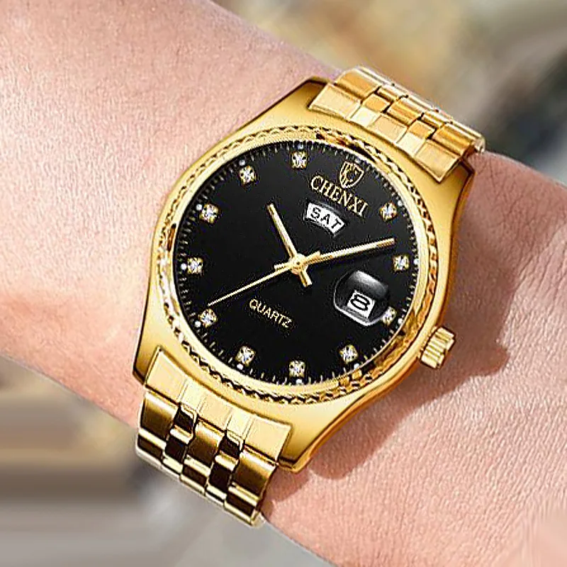 CHENXI Watch Men Diamond Watches Luxury Gold Stainless Steel Band Quartz Wristwatches Men Business Watches Reloj Hombre 2023
CHENXI Watch Men Diamond Watches Luxury Gold Stainless Steel Band Quartz Wristwatches Men Business Watches Reloj Hombre 2023