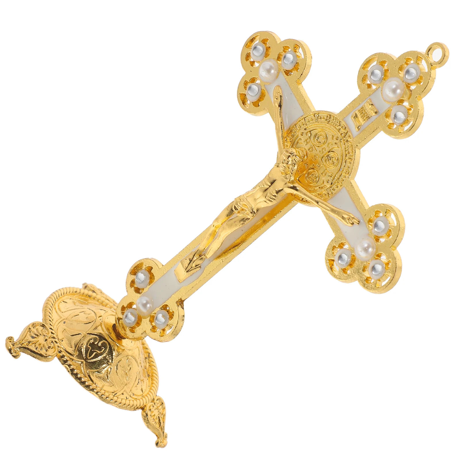 Golden Cross Jesus Figurine Zinc Alloy Home Decor Accents Style Western Statue Religious Gift Statue
Golden Cross Jesus Figurine Zinc Alloy Home Decor Accents Style Western Statue Religious Gift Statue