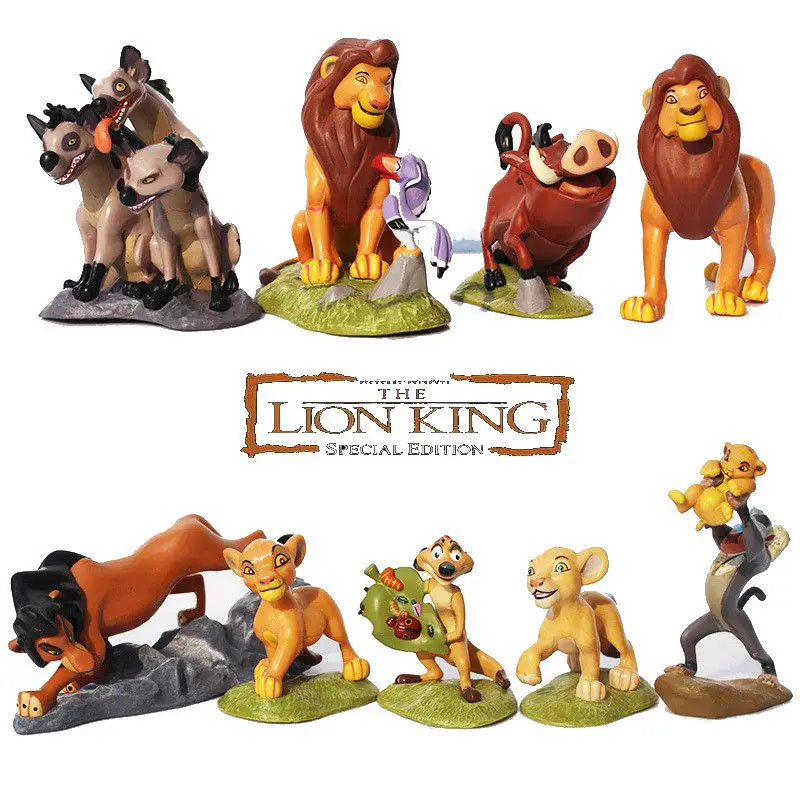 9pcs/set Disney Cartoon Anime Lion King Animal Timon Simba Pig Pumbaa Action Figure Toys Children Room Decoration Christmas Gift
9pcs/set Disney Cartoon Anime Lion King Animal Timon Simba Pig Pumbaa Action Figure Toys Children Room Decoration Christmas Gift
