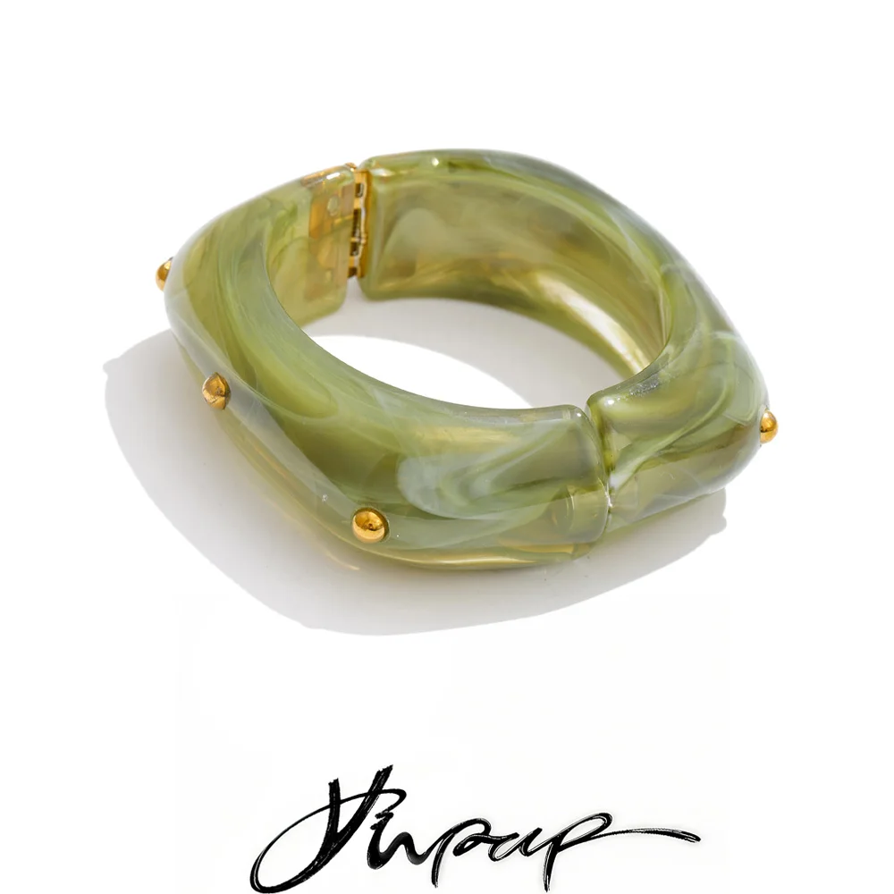 Yhpup 58mm Waterproof Acrylic Resin Thick Statement Bracelet Bangle New Arrivals Fashion Summer Stylish Unique Wrist Jewelry
Yhpup 58mm Waterproof Acrylic Resin Thick Statement Bracelet Bangle New Arrivals Fashion Summer Stylish Unique Wrist Jewelry