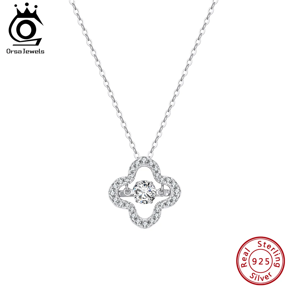 ORSA JEWELS Elegant 925 Sterling Silver Four-leaf Clover Pendant D Color Moissanite Necklace for Women Wedding Jewelry MON20
ORSA JEWELS Elegant 925 Sterling Silver Four-leaf Clover Pendant D Color Moissanite Necklace for Women Wedding Jewelry MON20