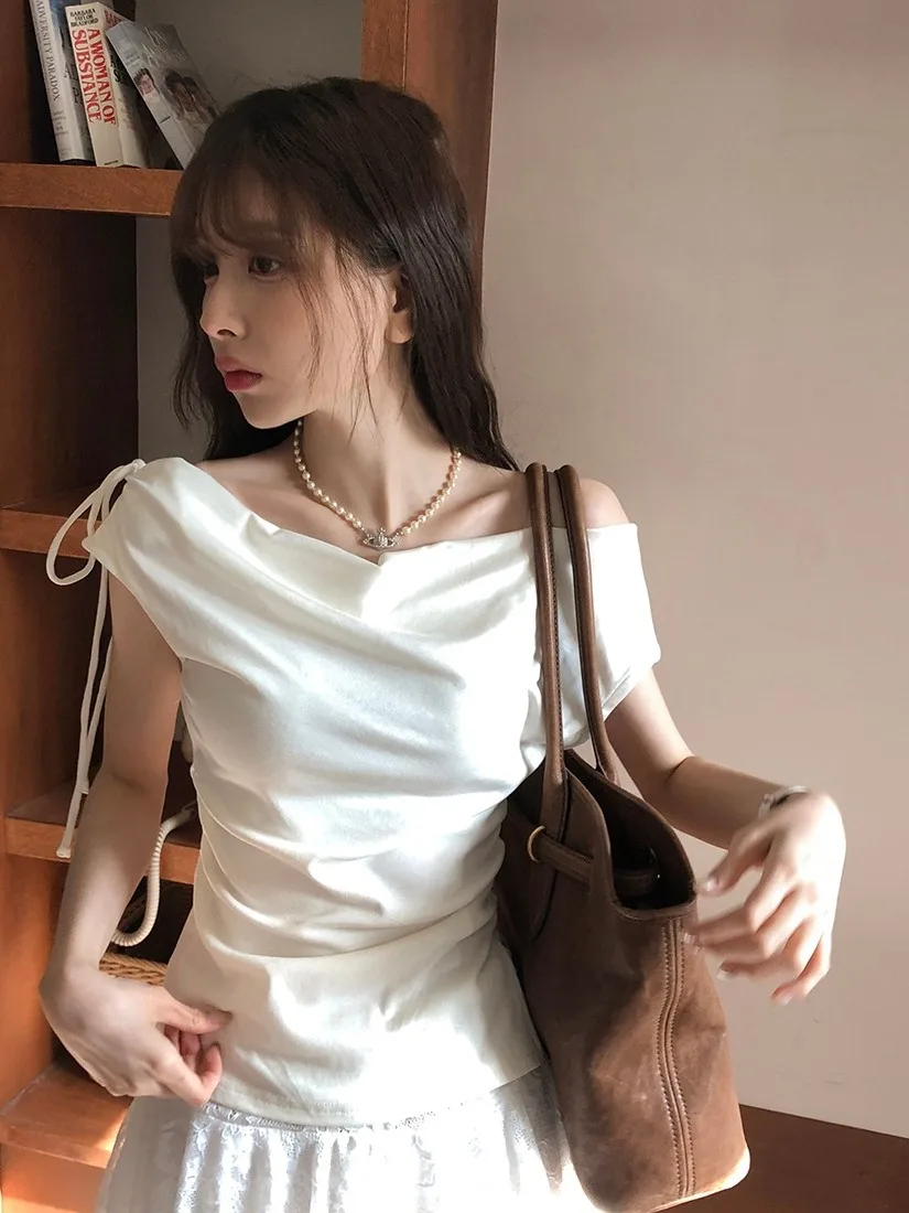Slimming Chic oulder Bared ort Sve T irt Women's Faion Summer New Sle Pure Desire Square Collar T-irt
Slimming Chic oulder Bared ort Sve T irt Women's Faion Summer New Sle Pure Desire Square Collar T-irt