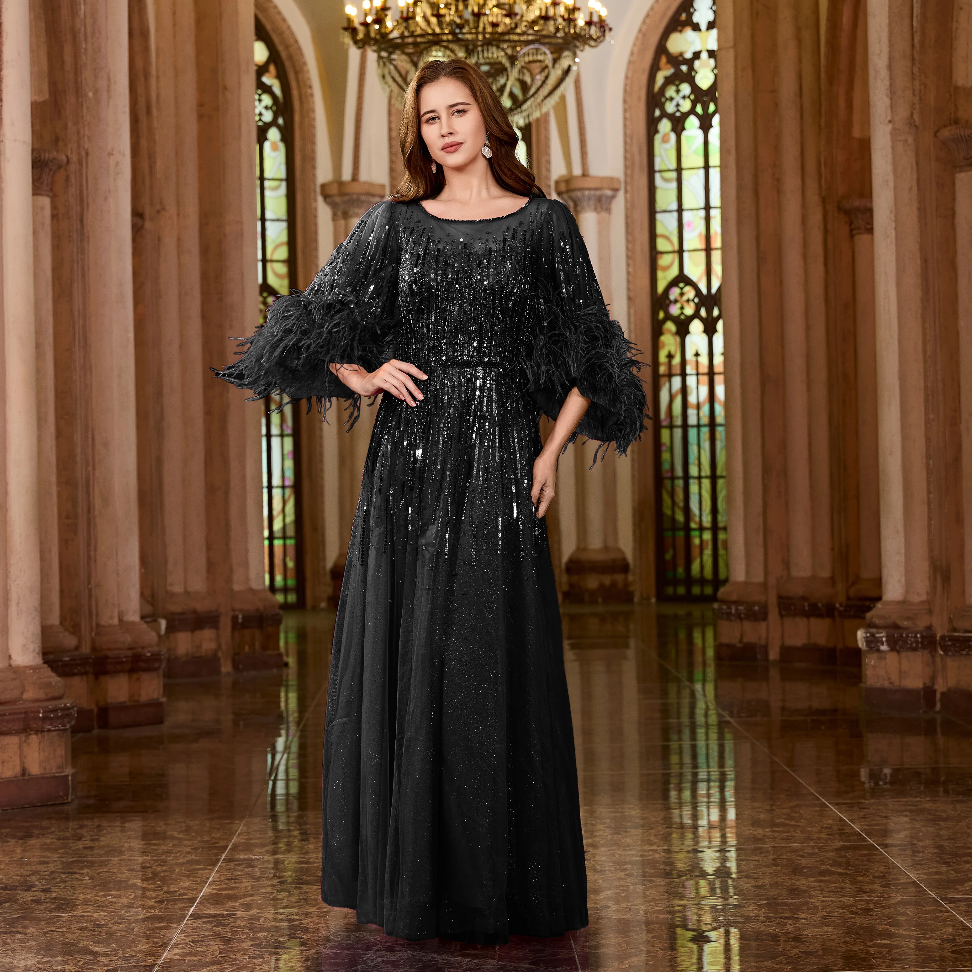 Alice CollectionPro Feathers Luxurious Women's Long Evening Dress Wedding Black Fuchsia Wedding Party Evening Gown Customized
Alice CollectionPro Feathers Luxurious Women's Long Evening Dress Wedding Black Fuchsia Wedding Party Evening Gown Customized