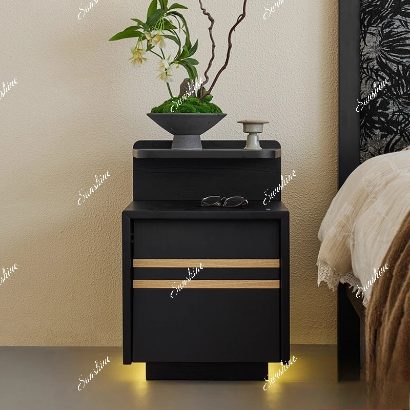 Small solid wood smart black multifunctional wabi-sabi style floor storage cabinet for home bedroom
Small solid wood smart black multifunctional wabi-sabi style floor storage cabinet for home bedroom