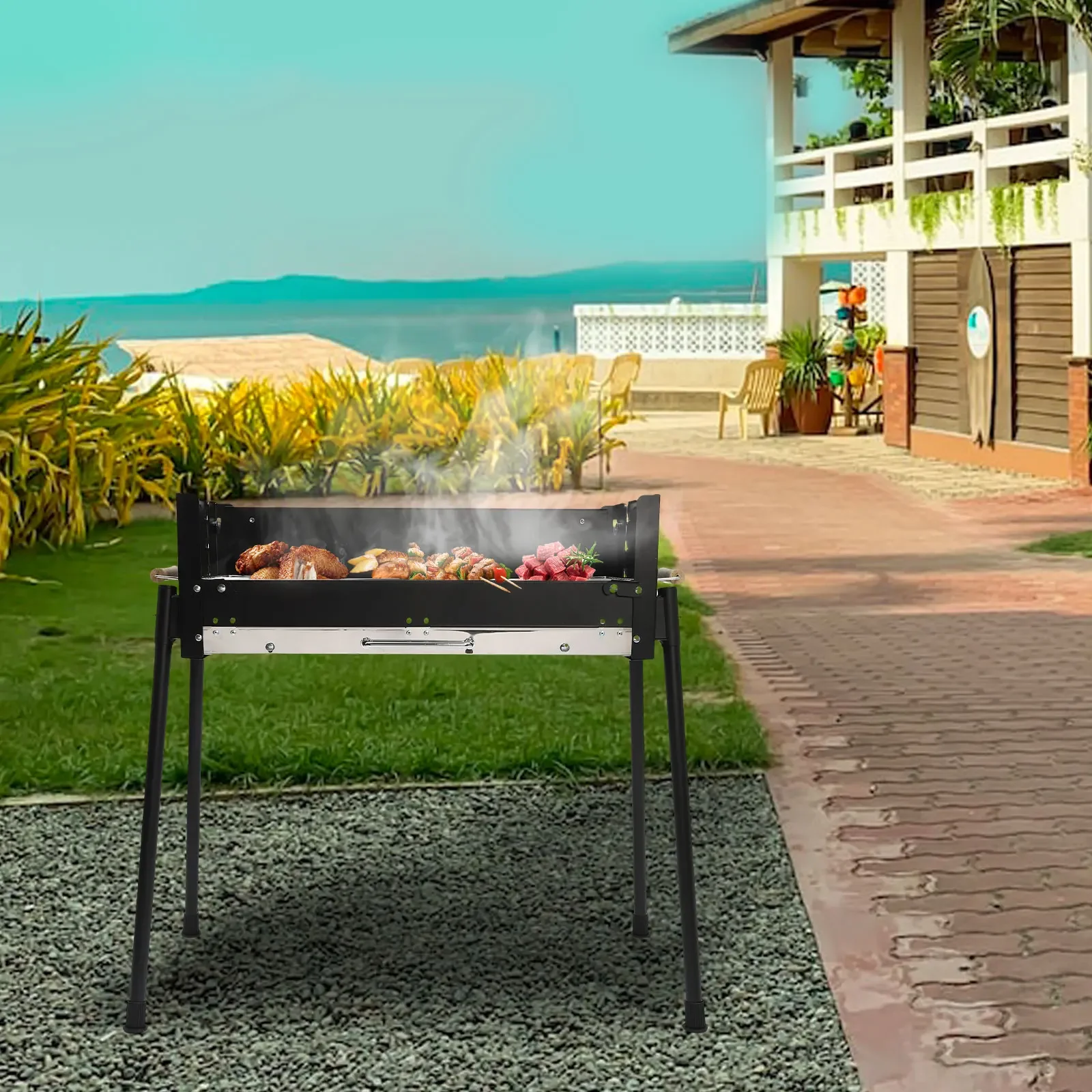 Barbecue charcoal grill stainless steel foldable, suitable for outdoor cooking, camping, hiking, picnicking
Barbecue charcoal grill stainless steel foldable, suitable for outdoor cooking, camping, hiking, picnicking