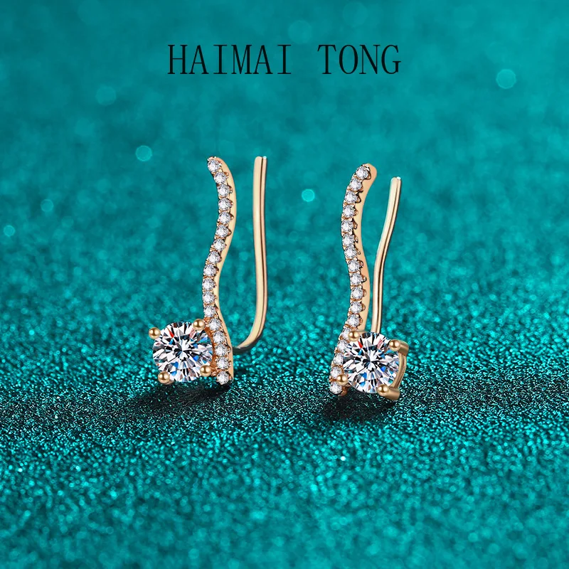 HAIMAITONG New De Art PT950 платиновые серьги с муассанитом цвета шампанского, золотые серьги для женщин, линейные серьги
HAIMAITONG New De Art PT950 платиновые серьги с муассанитом цвета шампанского, золотые серьги для женщин, линейные серьги