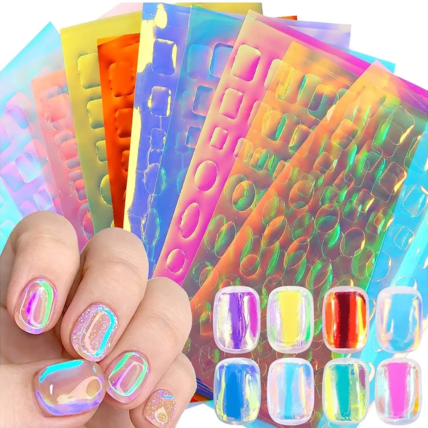 11 Sheets Aurora Nail Foil Stickers - Holographic Glass Paper Nail Art for Women & Kids
11 Sheets Aurora Nail Foil Stickers - Holographic Glass Paper Nail Art for Women & Kids
