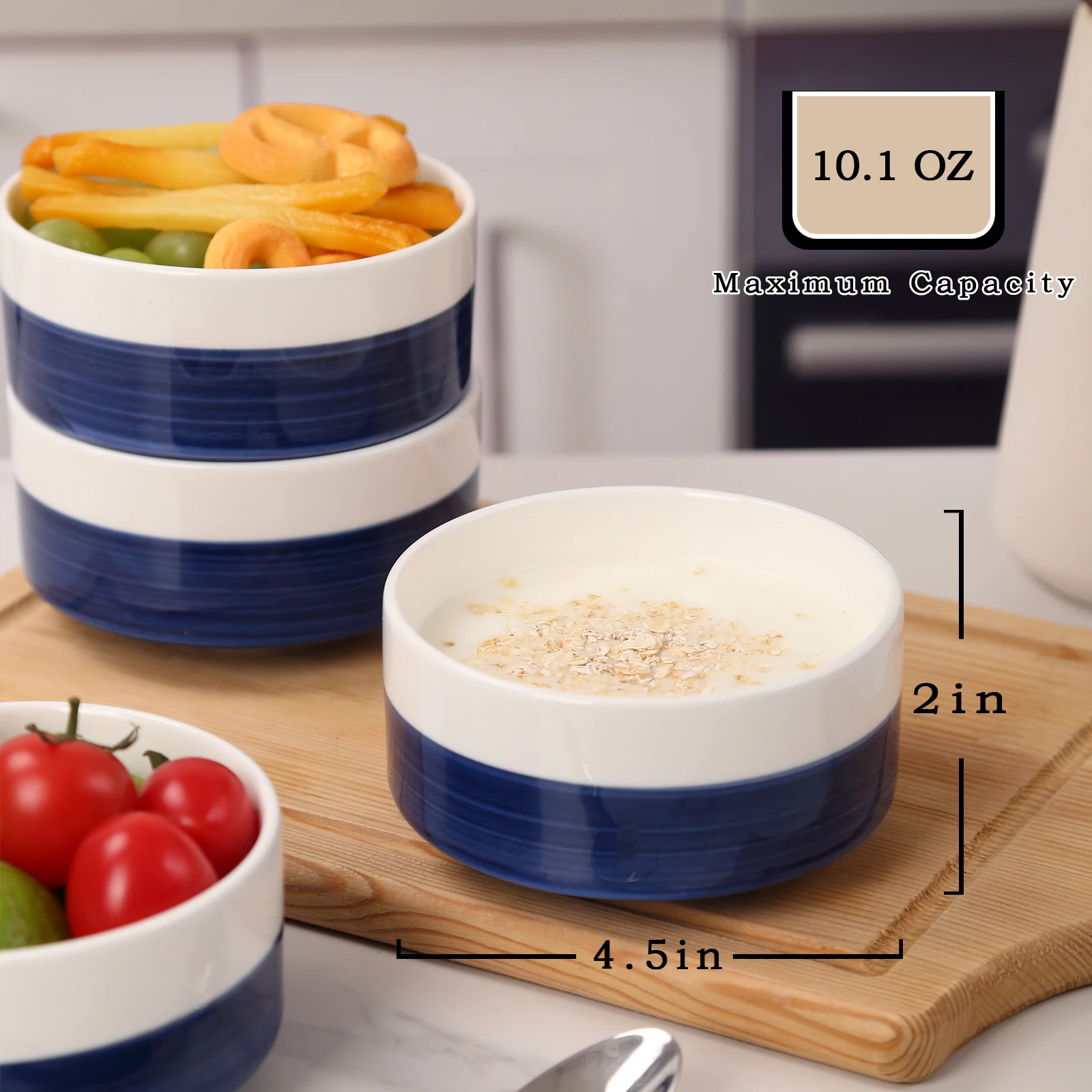 WhiteBule Ceramic Bowls Set of 4 - Cereal Bowl,Soup Bowls for Kitchen, Ramen Bowl,Microwave Safe for Fruit,Salad and Rice Bowl
WhiteBule Ceramic Bowls Set of 4 - Cereal Bowl,Soup Bowls for Kitchen, Ramen Bowl,Microwave Safe for Fruit,Salad and Rice Bowl