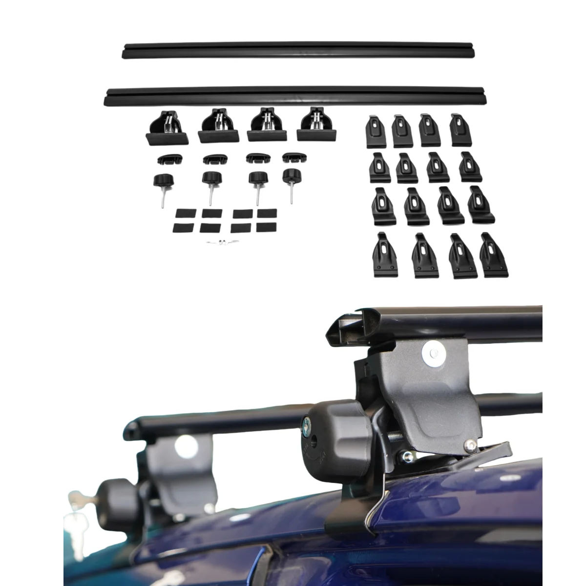Universal Aluminum Adjustable Car Roof Rack Cross Bars with Locks for Cars Without Roof Rails
Universal Aluminum Adjustable Car Roof Rack Cross Bars with Locks for Cars Without Roof Rails