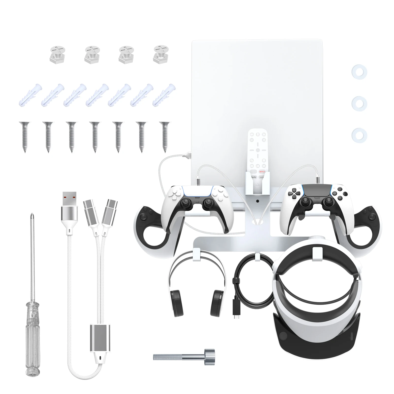 For PSVR2 Full Series Storage Bracket While Storing Helmet Handle Headphones For PS5 Handle Wall Storage Rack + Charging Cable
For PSVR2 Full Series Storage Bracket While Storing Helmet Handle Headphones For PS5 Handle Wall Storage Rack + Charging Cable