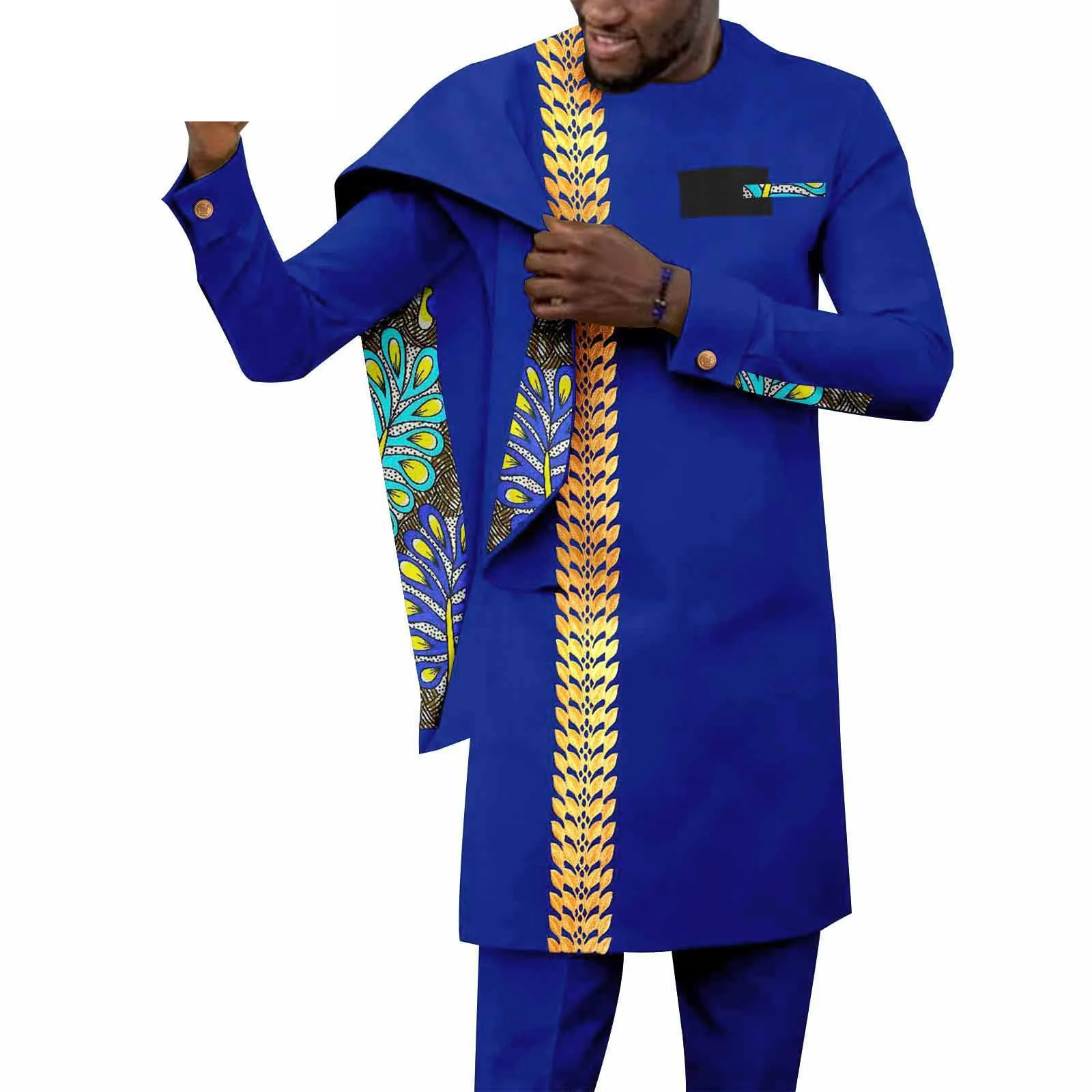 New Fashion African Suits for Men Embroidery Full Sleeve Long Robes and Pant 2 Piece Set Dashiki Outfits Ankara Clothe Plus Size 
New Fashion African Suits for Men Embroidery Full Sleeve Long Robes and Pant 2 Piece Set Dashiki Outfits Ankara Clothe Plus Size