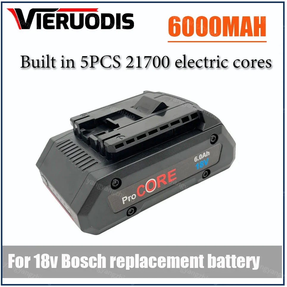 For Bosch 18V 6.0AH ProCORE Replacement Battery for Bosch Professional System Cordless Tools BAT609 BAT618 GBA18V80 21700 Cell
For Bosch 18V 6.0AH ProCORE Replacement Battery for Bosch Professional System Cordless Tools BAT609 BAT618 GBA18V80 21700 Cell