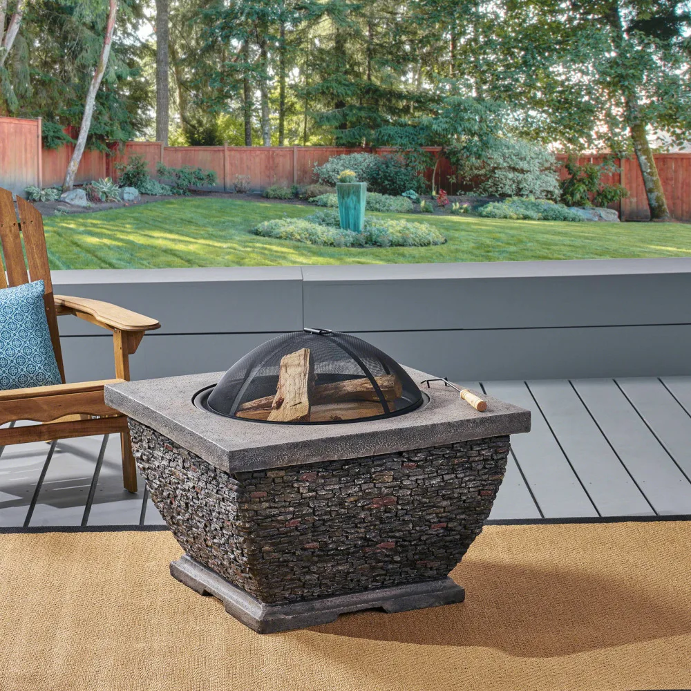 Light Weight Concrete Wood Burning Square Fire Pit Grey No Assembly Required Hand Crafted 32.25D x 32.25W x 20.25H Backyard
Light Weight Concrete Wood Burning Square Fire Pit Grey No Assembly Required Hand Crafted 32.25D x 32.25W x 20.25H Backyard
