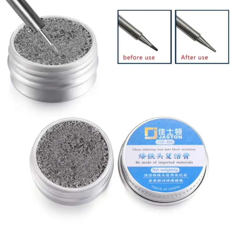 Electrical Soldering Iron Tip Black Oxidation Clean Paster Resurrection Plaster Refresher Solder Cream Non-stick Tin Repair Tool
Electrical Soldering Iron Tip Black Oxidation Clean Paster Resurrection Plaster Refresher Solder Cream Non-stick Tin Repair Tool