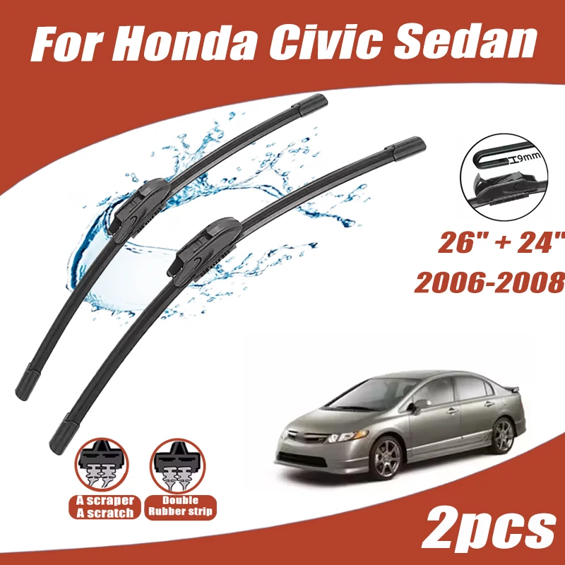 2Pcs 26"+24" Front Windshield Wiper Blades For Honda Civic Sedan 2006-2008 2007 Quiet Durable Windscreen Wipers Car Accessories
2Pcs 26"+24" Front Windshield Wiper Blades For Honda Civic Sedan 2006-2008 2007 Quiet Durable Windscreen Wipers Car Accessories