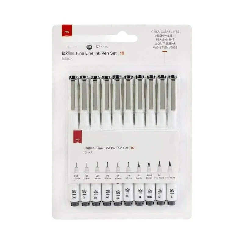 Inkline/Graphic Fine Line Drawing Pens Set – 10 Assorted Sizes, Archival Black Ink Art Illustration and Sketching
Inkline/Graphic Fine Line Drawing Pens Set – 10 Assorted Sizes, Archival Black Ink Art Illustration and Sketching
