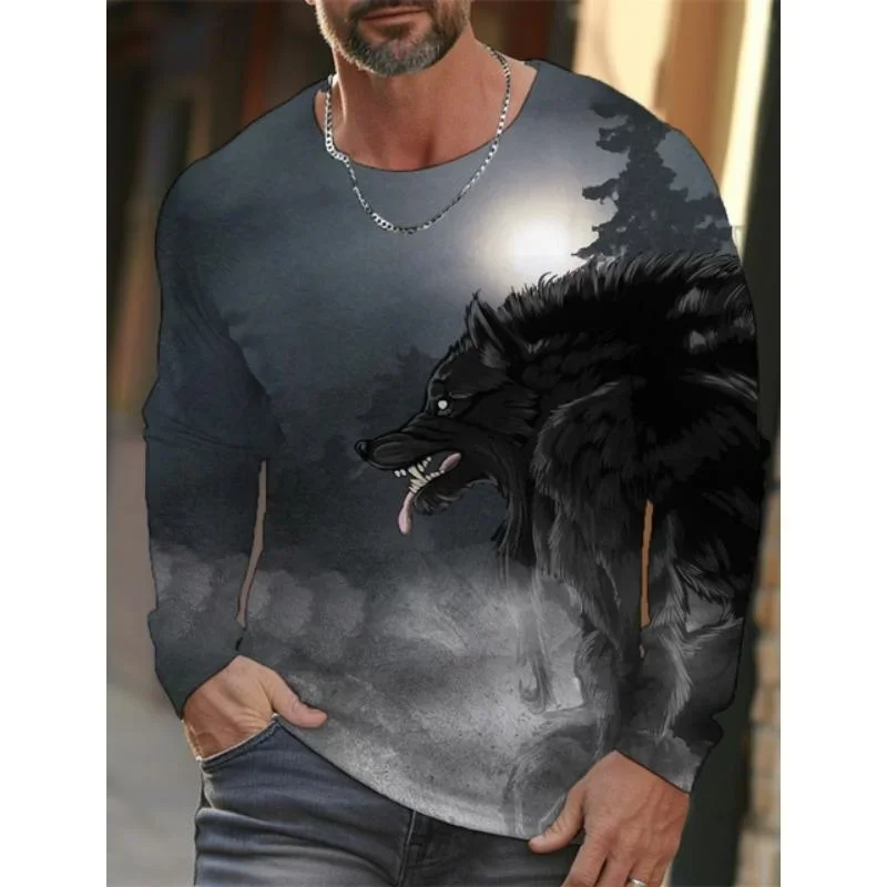 Magic Wolf Pattern T Shirt For Men Cool Animal 3D Printed Tees Summer Casual Long Sleeves O-Neck Tops Loose Streetwear T-Shirts
Magic Wolf Pattern T Shirt For Men Cool Animal 3D Printed Tees Summer Casual Long Sleeves O-Neck Tops Loose Streetwear T-Shirts