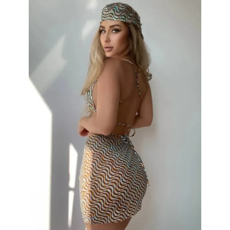 2025 Новый комплект из 3 предметов, женский купальник-стринги, сексуальный комплект микро-бикини с юбкой-саронг, полосатая пляжная одежда, купальный костюм, сетка
2025 Новый комплект из 3 предметов, женский купальник-стринги, сексуальный комплект микро-бикини с юбкой-саронг, полосатая пляжная одежда, купальный костюм, сетка