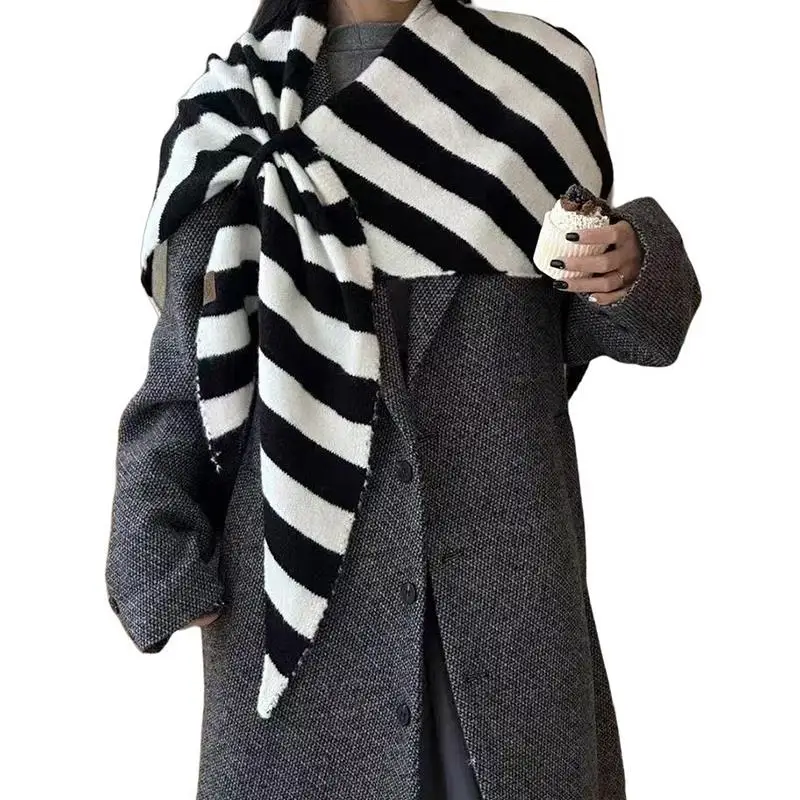 Женские полосатые теплые шарфы, осенне-зимний шерстяной шарф, шаль, женский треугольный глушитель, повседневная одежда, шаль для поездок на работу, накидки на шею
Женские полосатые теплые шарфы, осенне-зимний шерстяной шарф, шаль, женский треугольный глушитель, повседневная одежда, шаль для поездок на работу, накидки на шею