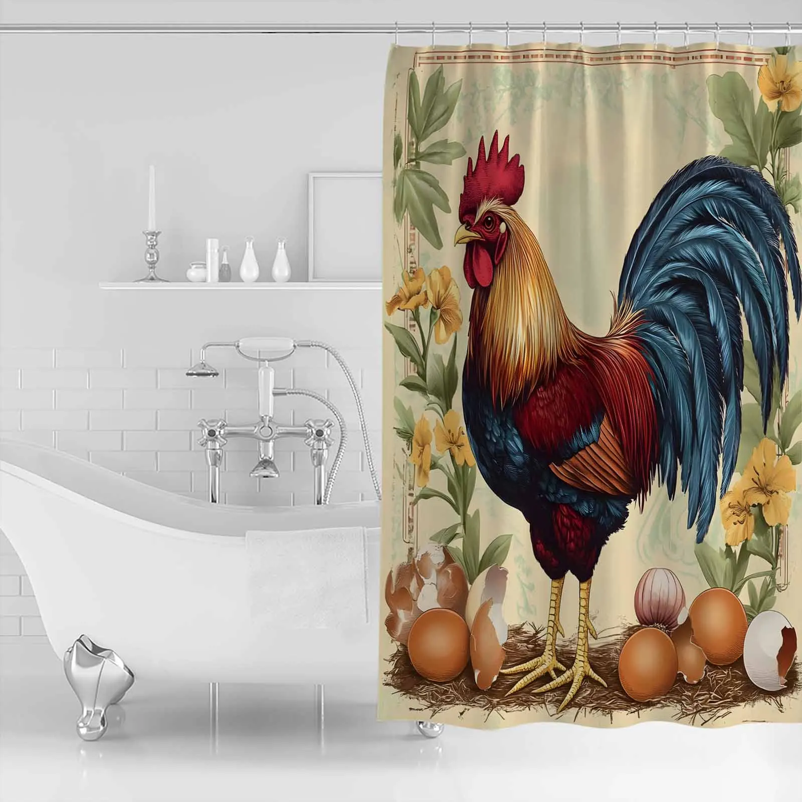 Vintage Farm Rooster Egg Shower Waterproof Polyester Bath Curtain Home Decoration Bathroom Accessory Curtain
Vintage Farm Rooster Egg Shower Waterproof Polyester Bath Curtain Home Decoration Bathroom Accessory Curtain