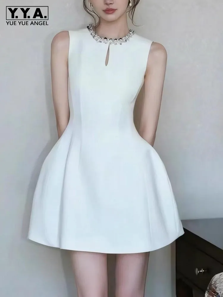 French Style Elegant Women Summer Shiny Sequins Hollow Out Mini Dress Sleeveless Tank Dress Ladies Birthday Party Slim Fit Dress
French Style Elegant Women Summer Shiny Sequins Hollow Out Mini Dress Sleeveless Tank Dress Ladies Birthday Party Slim Fit Dress