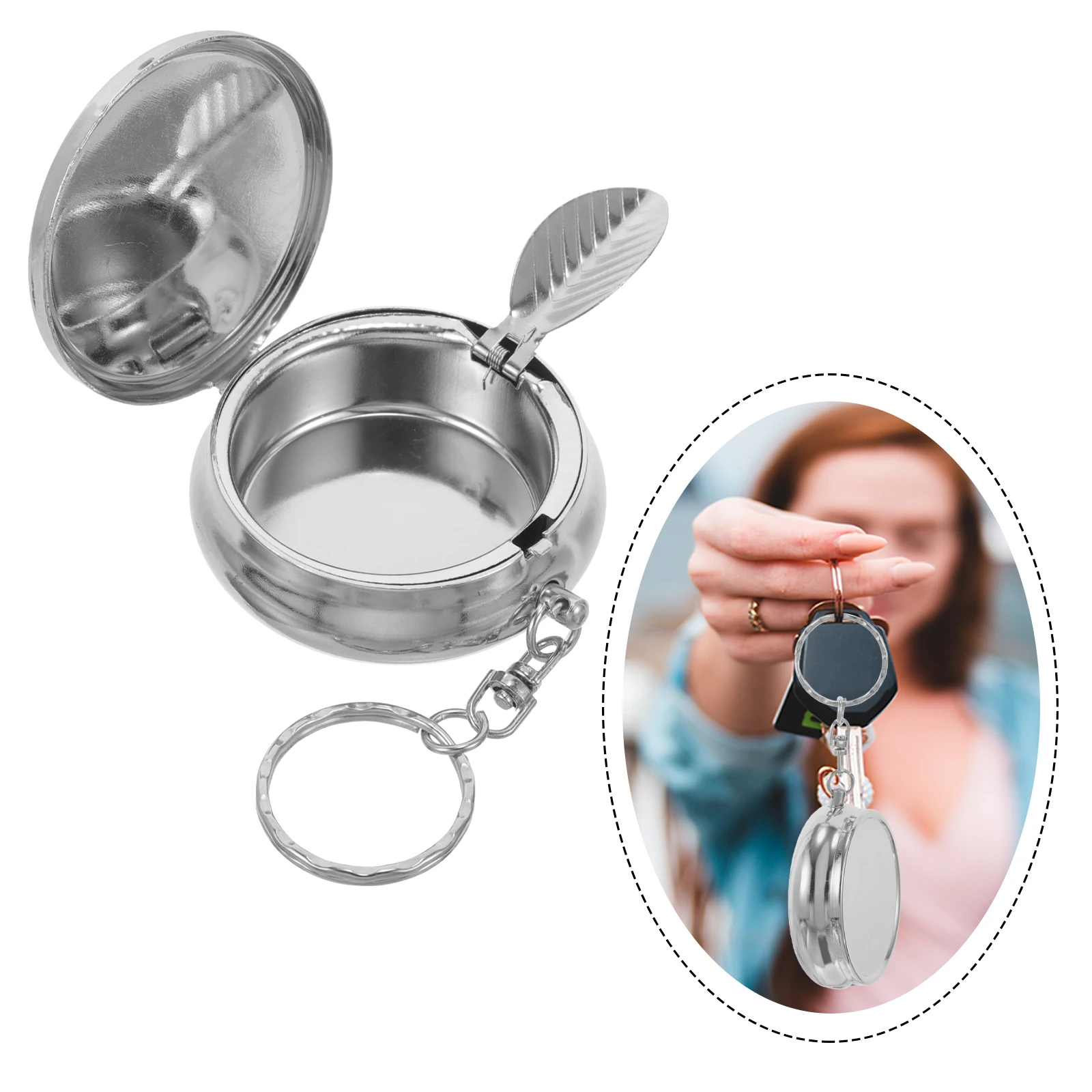 Portable Metal Ashtray Keychain Silver Stainless Steel Pocket Smoking Travel Storage Case Mini Ash Holder Business Gift
Portable Metal Ashtray Keychain Silver Stainless Steel Pocket Smoking Travel Storage Case Mini Ash Holder Business Gift