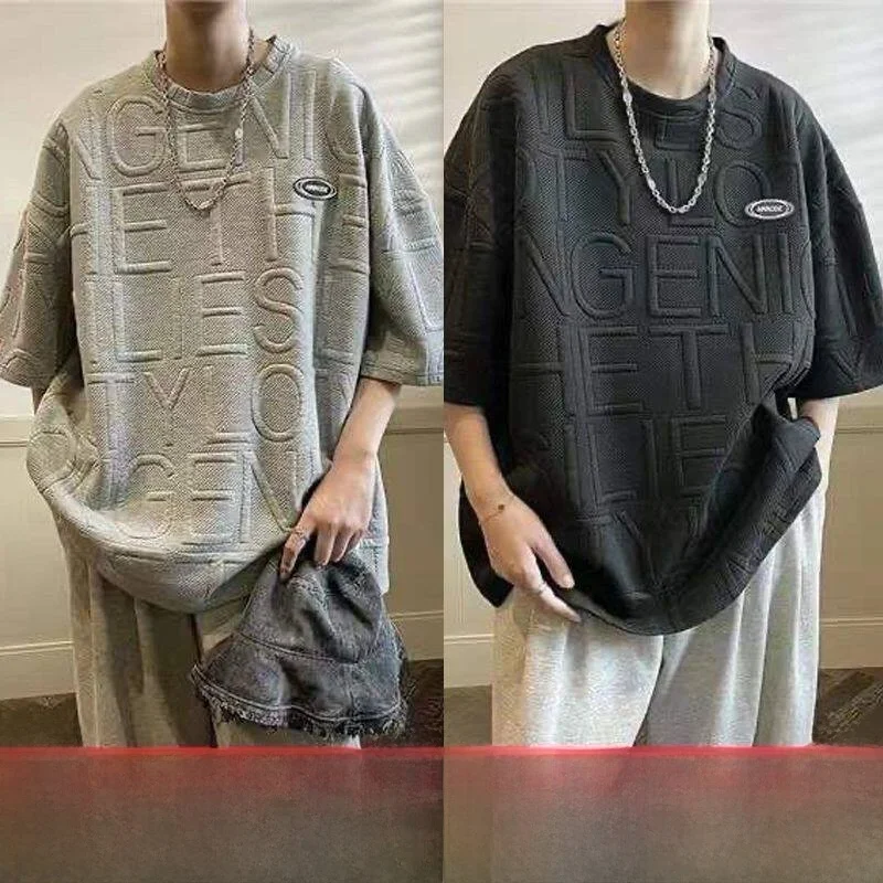 Trendy Letter Print Men's Short Sleeve T-Shirt Loose Fit Summer Versatile Thin Style Casual Wear round Neck Sweat Absorbing
Trendy Letter Print Men's Short Sleeve T-Shirt Loose Fit Summer Versatile Thin Style Casual Wear round Neck Sweat Absorbing