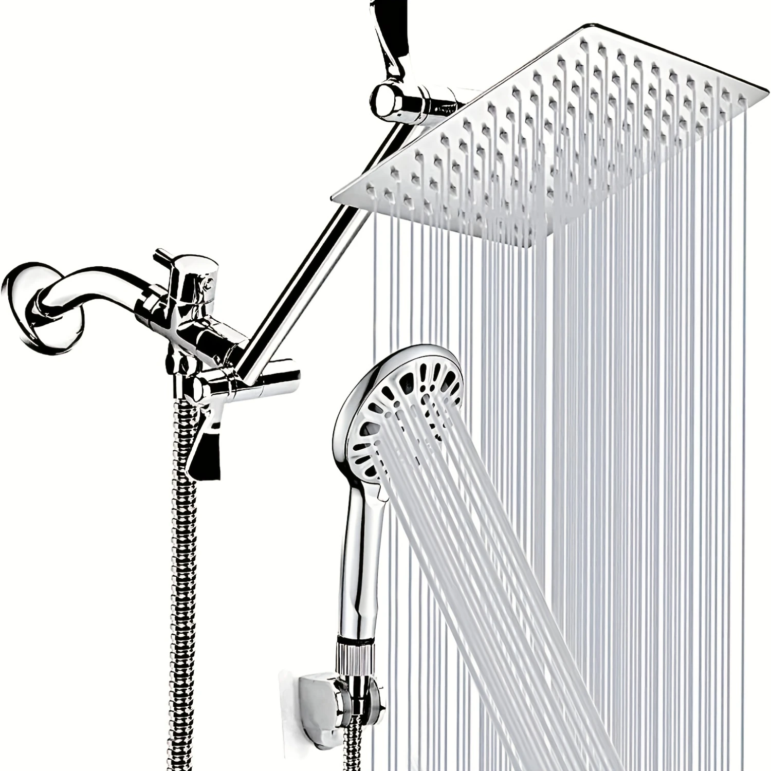 Shower Head With Hose, 20.32cm High Pressure Rain Shower Head, Handheld Shower Head Combo With 27.94cm Extension Arm, 9 Spray Se
Shower Head With Hose, 20.32cm High Pressure Rain Shower Head, Handheld Shower Head Combo With 27.94cm Extension Arm, 9 Spray Se