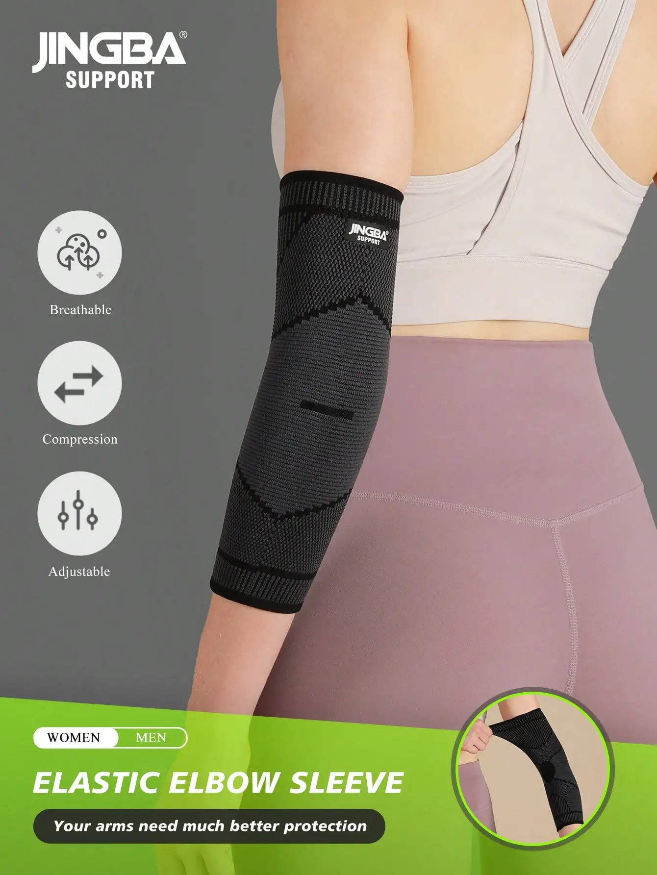 JINGBA SUPPORT 1 Piece Unisex Breathable Elbow Support Arm Sleeve For Weightlifting Basketball Sports & Daily Use For Men Women
JINGBA SUPPORT 1 Piece Unisex Breathable Elbow Support Arm Sleeve For Weightlifting Basketball Sports & Daily Use For Men Women