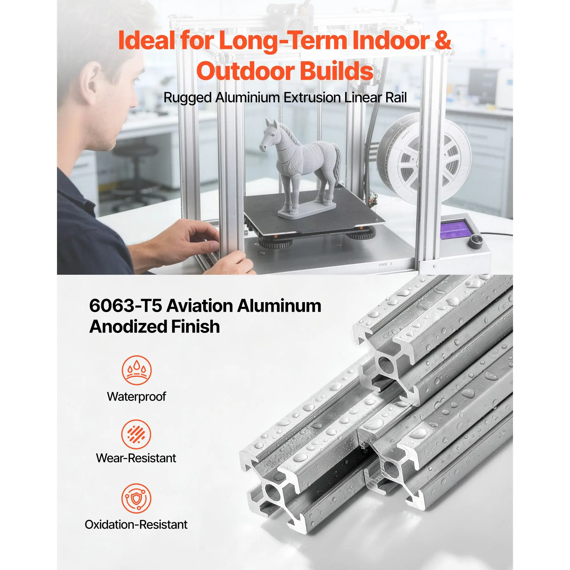 10PCS 2020 Aluminum Extrusion Profile, 39.37 Inch 1000 mm, T Slot European Standard Anodized Linear Rail, High-Strength Extruded Aluminum Rail, for 3D Printer Parts and CNC DIY Workbench, Silver
10PCS 2020 Aluminum Extrusion Profile, 39.37 Inch 1000 mm, T Slot European Standard Anodized Linear Rail, High-Strength Extruded Aluminum Rail, for 3D Printer Parts and CNC DIY Workbench, Silver
