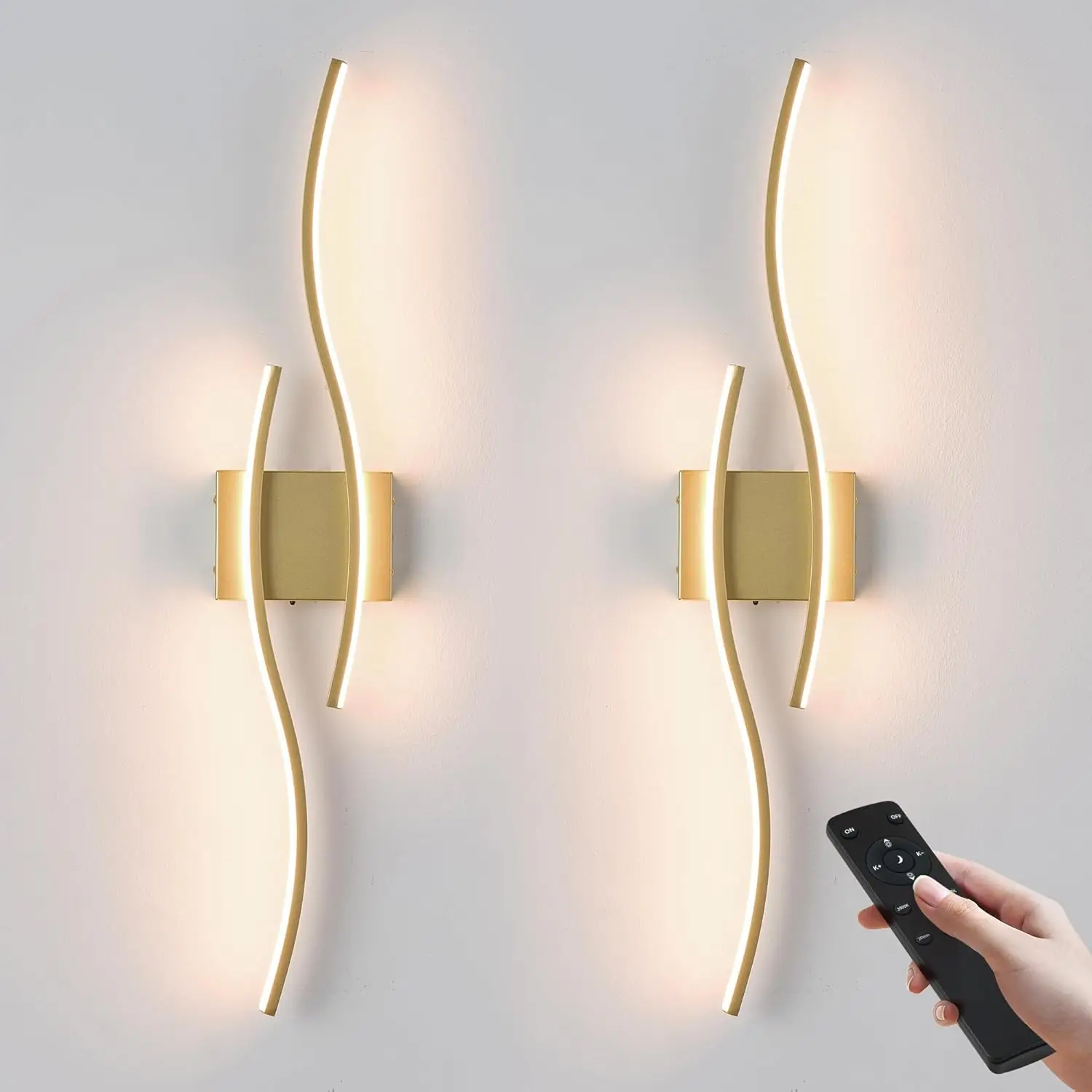 Battery Operated Wall Sconces Set of 2 with Remote, Dimmable 3 Colors, Wireless LED Sconce for Living Room, 27.5 Inch
Battery Operated Wall Sconces Set of 2 with Remote, Dimmable 3 Colors, Wireless LED Sconce for Living Room, 27.5 Inch