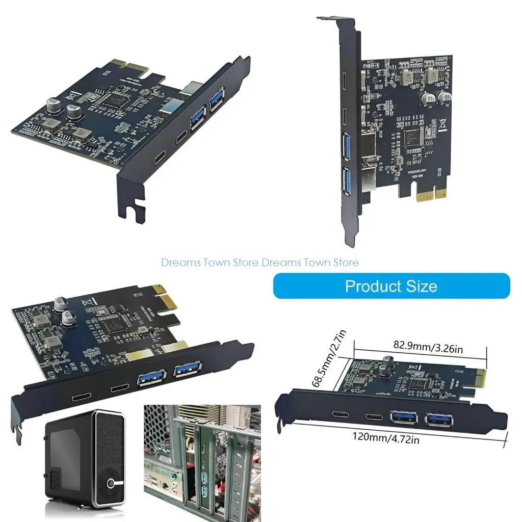 HX6A USB3.2 Expansion Card Gen1 5Gbps Fast Speed Data Transfer 2xUSB A+2xType C uPD720201 Chip for Professional
HX6A USB3.2 Expansion Card Gen1 5Gbps Fast Speed Data Transfer 2xUSB A+2xType C uPD720201 Chip for Professional