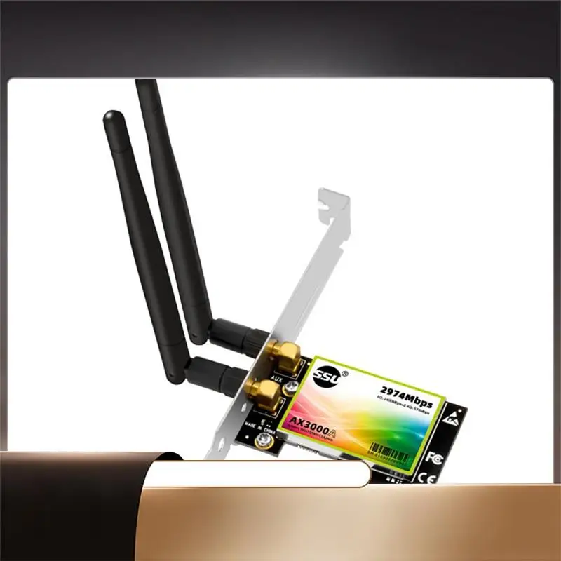 SSU 1 Piece AX3000 3000Mbps Wifi6 Pcie Wifi Adapter Wireless 2.4G/5G 802.11Ac/AX Wi-Fi 6 Card Dual-Band For PC Computer-X64A
SSU 1 Piece AX3000 3000Mbps Wifi6 Pcie Wifi Adapter Wireless 2.4G/5G 802.11Ac/AX Wi-Fi 6 Card Dual-Band For PC Computer-X64A