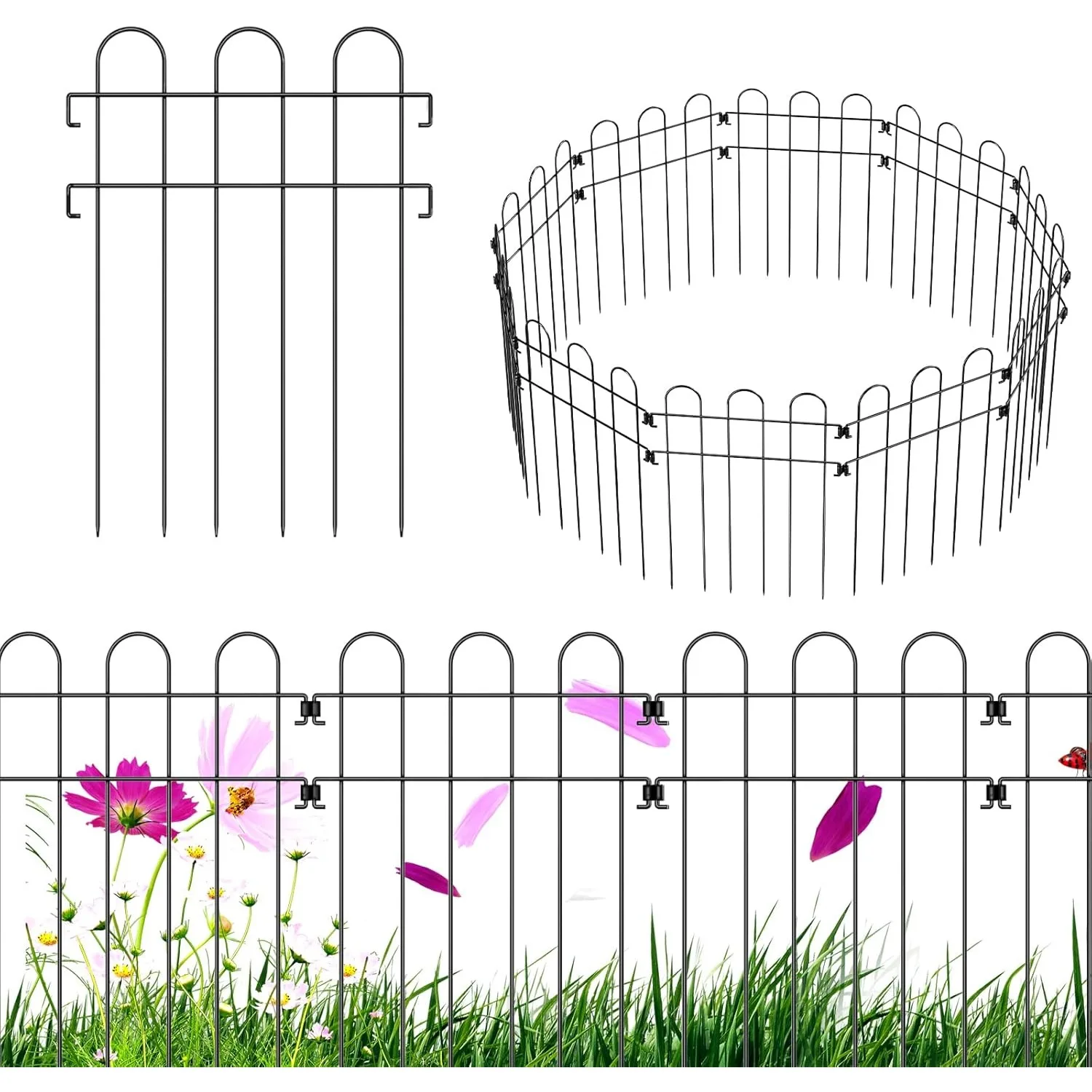 No Dig Fence, Decorative Garden Fence Border Outdoor Animal Barrier Rustproof Metal Panel for Dogs (20)
No Dig Fence, Decorative Garden Fence Border Outdoor Animal Barrier Rustproof Metal Panel for Dogs (20)